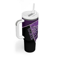 Personalized Darts Tumbler With Handle Galaxy Style Purple - Wonder Print Shop