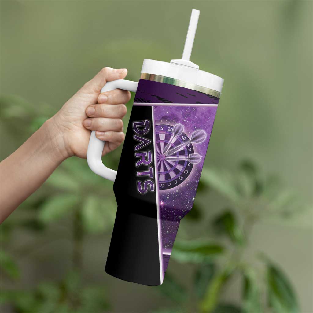 Personalized Darts Tumbler With Handle Galaxy Style Purple - Wonder Print Shop