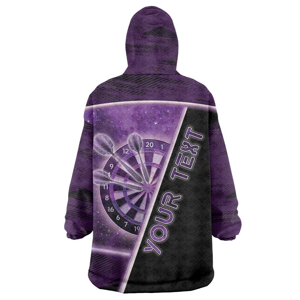 Personalized Darts Wearable Blanket Hoodie Galaxy Style Purple - Wonder Print Shop