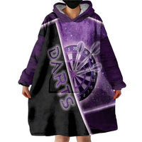 Personalized Darts Wearable Blanket Hoodie Galaxy Style Purple - Wonder Print Shop