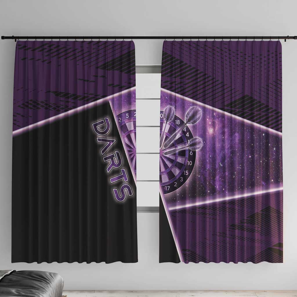 Darts Window Curtain Galaxy Style Purple - Wonder Print Shop