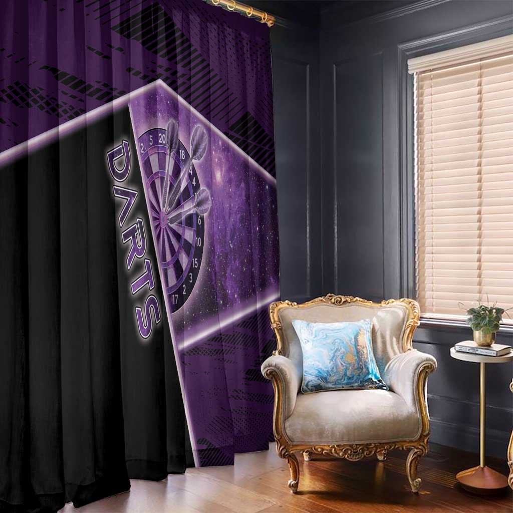 Darts Window Curtain Galaxy Style Purple - Wonder Print Shop
