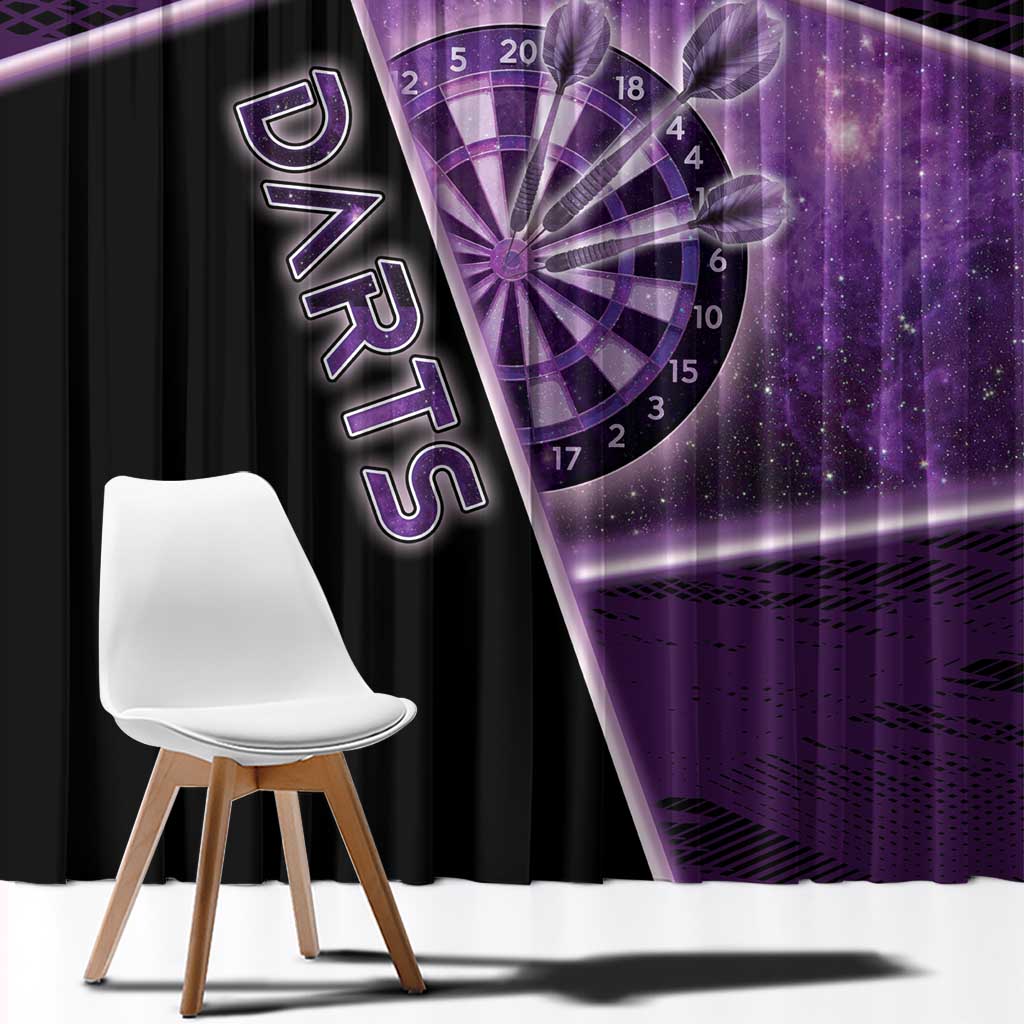 Darts Window Curtain Galaxy Style Purple - Wonder Print Shop