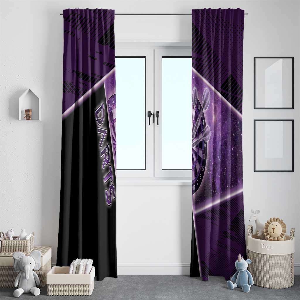 Darts Window Curtain Galaxy Style Purple - Wonder Print Shop
