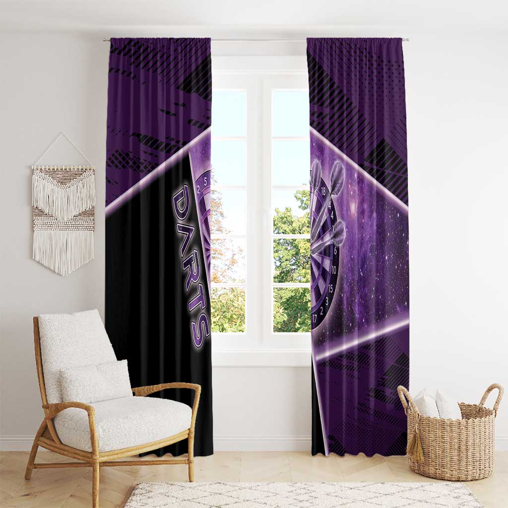 Darts Window Curtain Galaxy Style Purple - Wonder Print Shop