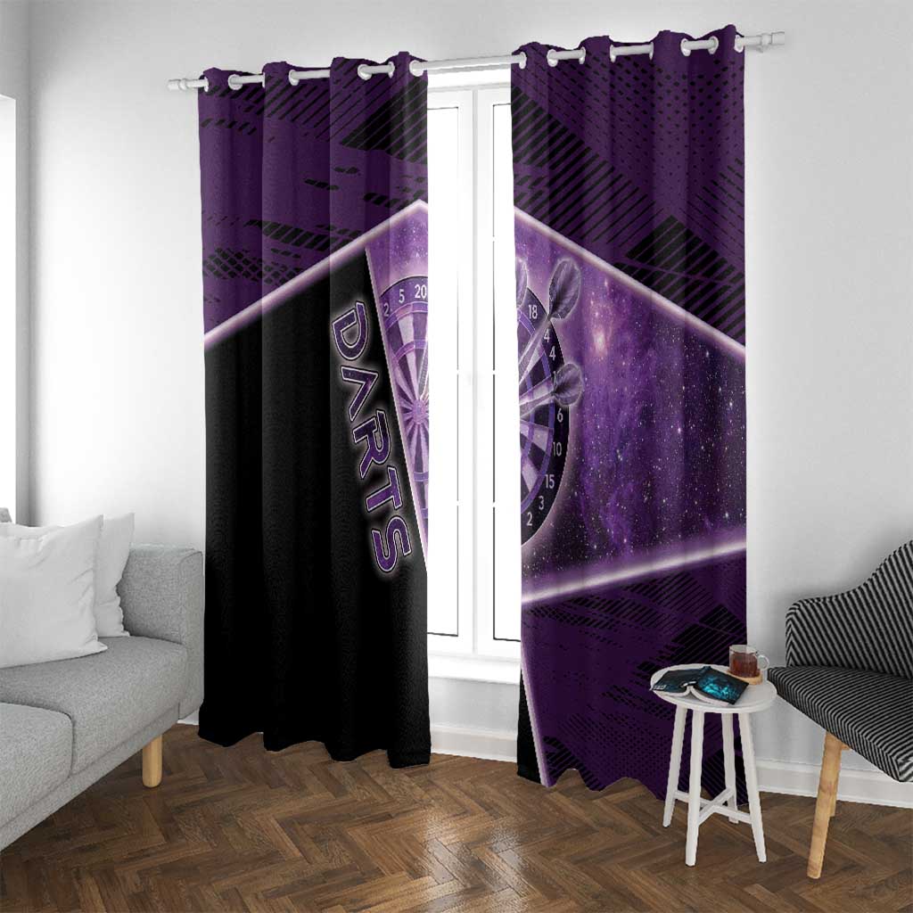 Darts Window Curtain Galaxy Style Purple - Wonder Print Shop