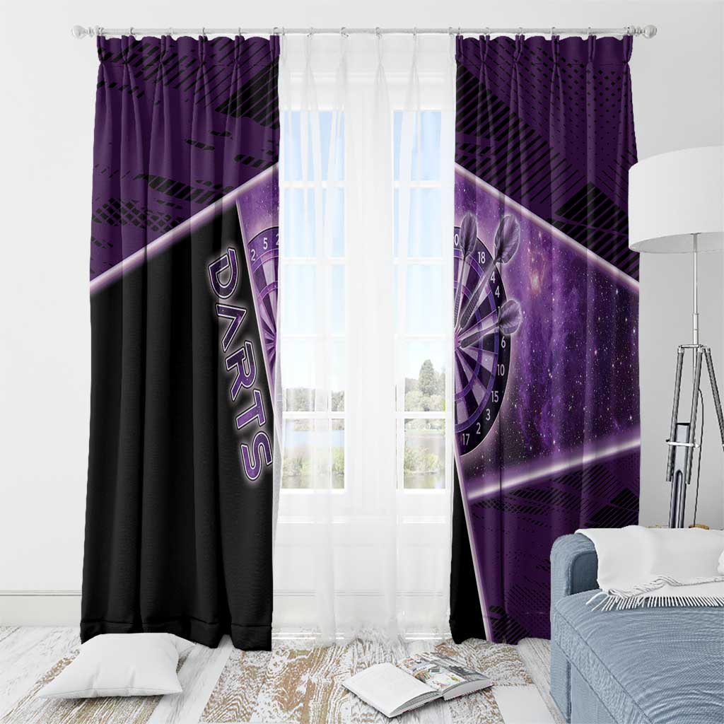 Darts Window Curtain Galaxy Style Purple - Wonder Print Shop