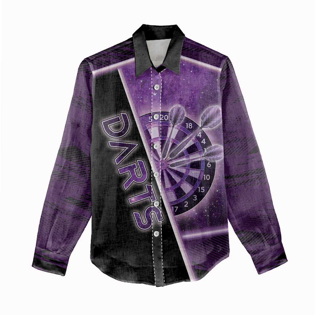 Personalized Darts Women Casual Shirt Galaxy Style Purple - Wonder Print Shop