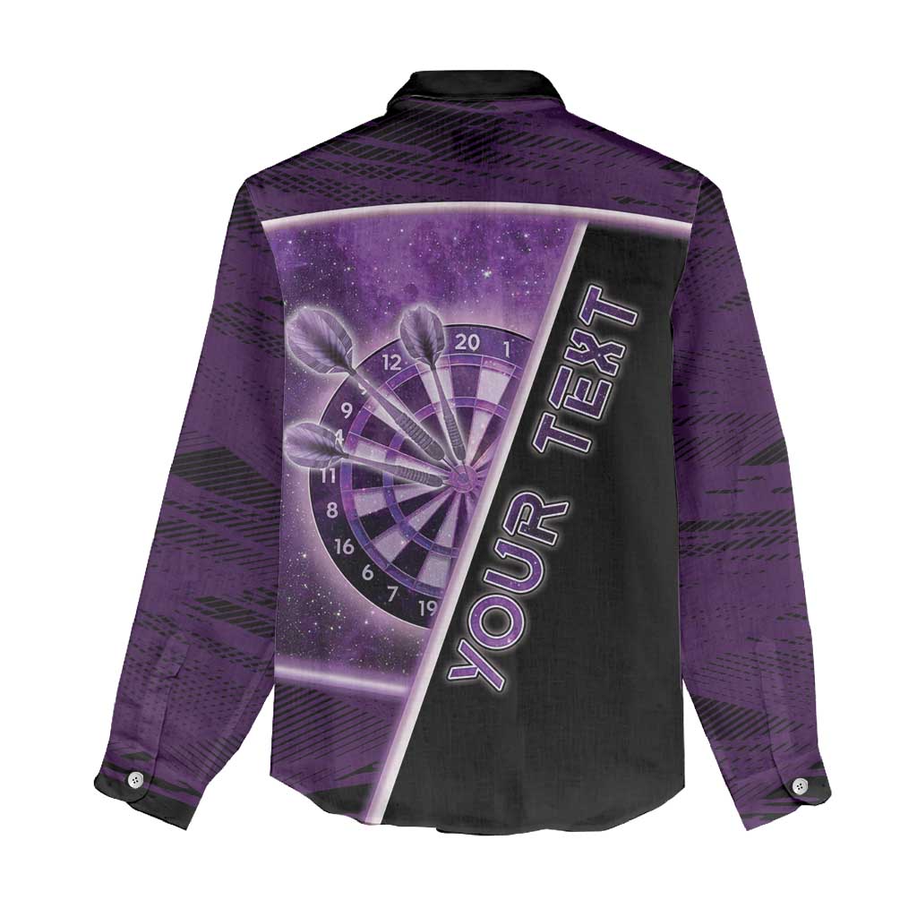 Personalized Darts Women Casual Shirt Galaxy Style Purple - Wonder Print Shop