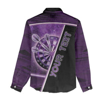 Personalized Darts Women Casual Shirt Galaxy Style Purple - Wonder Print Shop