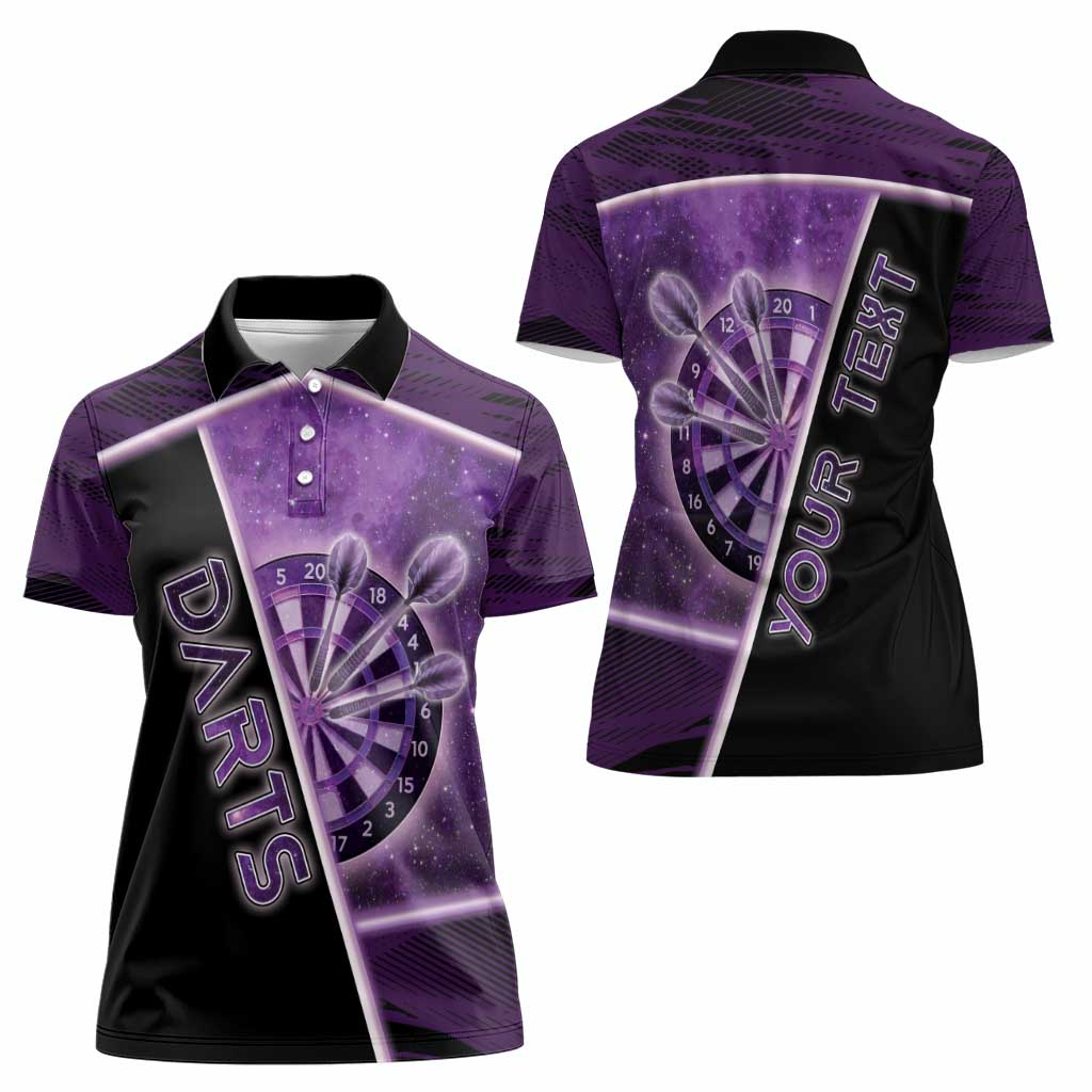 Personalized Darts Women Polo Shirt Galaxy Style Purple - Wonder Print Shop