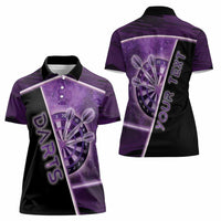 Personalized Darts Women Polo Shirt Galaxy Style Purple - Wonder Print Shop