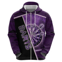 Personalized Darts Zip Hoodie Galaxy Style Purple - Wonder Print Shop
