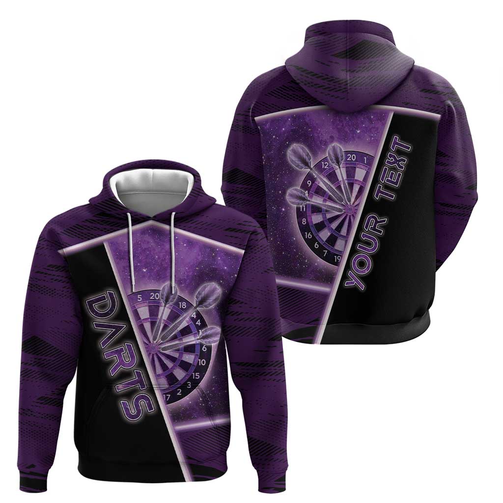 Personalized Darts Zip Hoodie Galaxy Style Purple - Wonder Print Shop