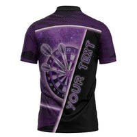 Personalized Darts Zipper Polo Shirt Galaxy Style Purple - Wonder Print Shop