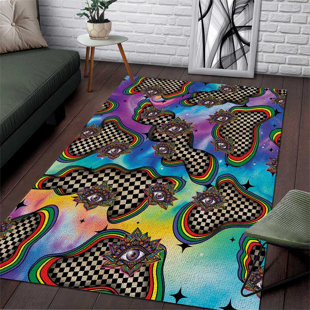 Hippie Area Rug Psychedelic Third Eye Art - Wonder Print Shop