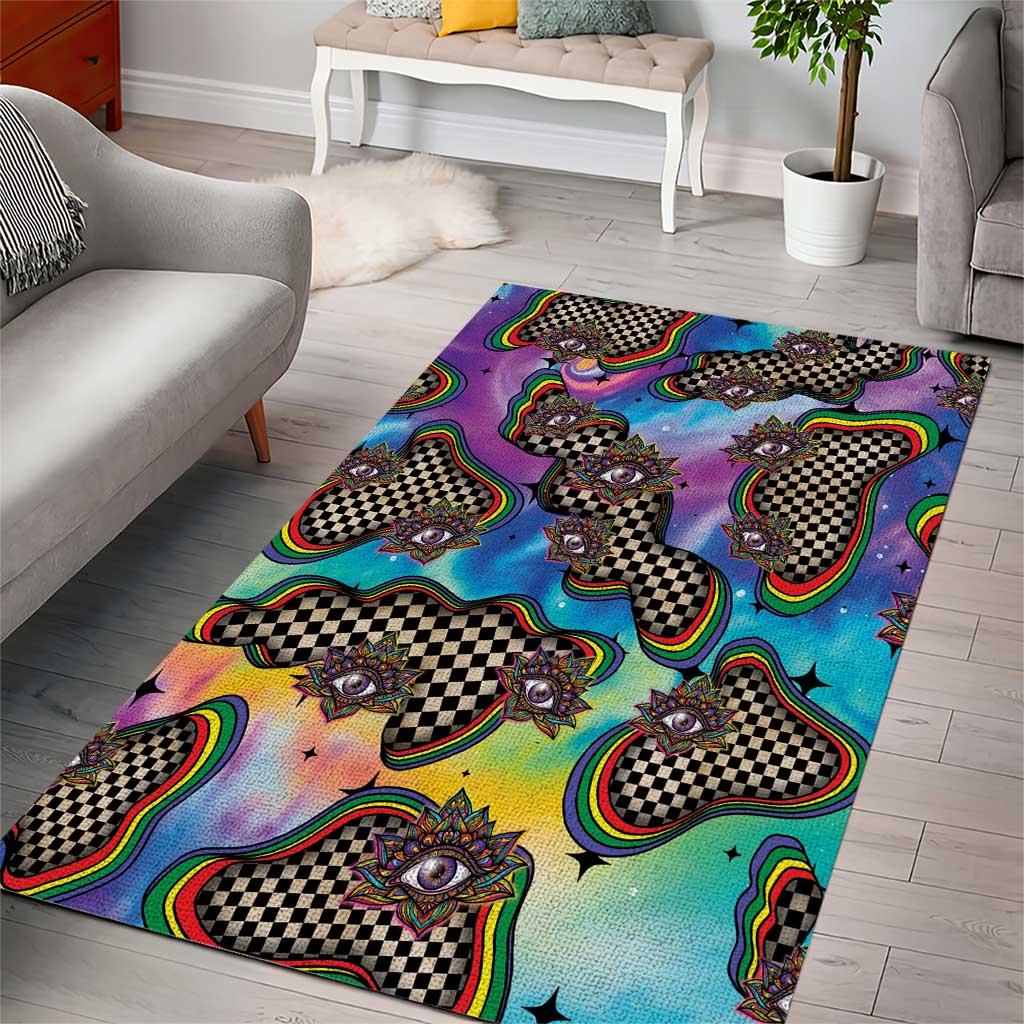 Hippie Area Rug Psychedelic Third Eye Art - Wonder Print Shop