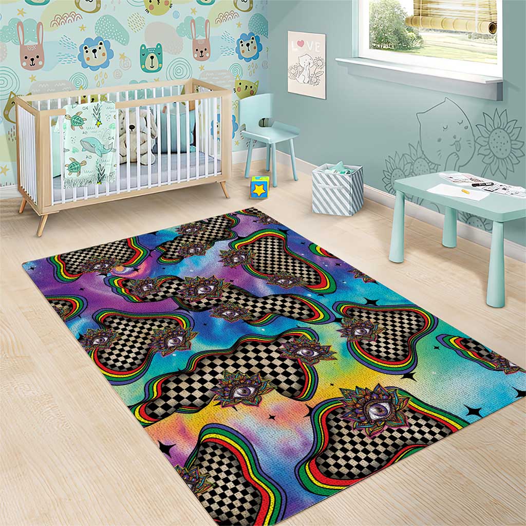 Hippie Area Rug Psychedelic Third Eye Art - Wonder Print Shop
