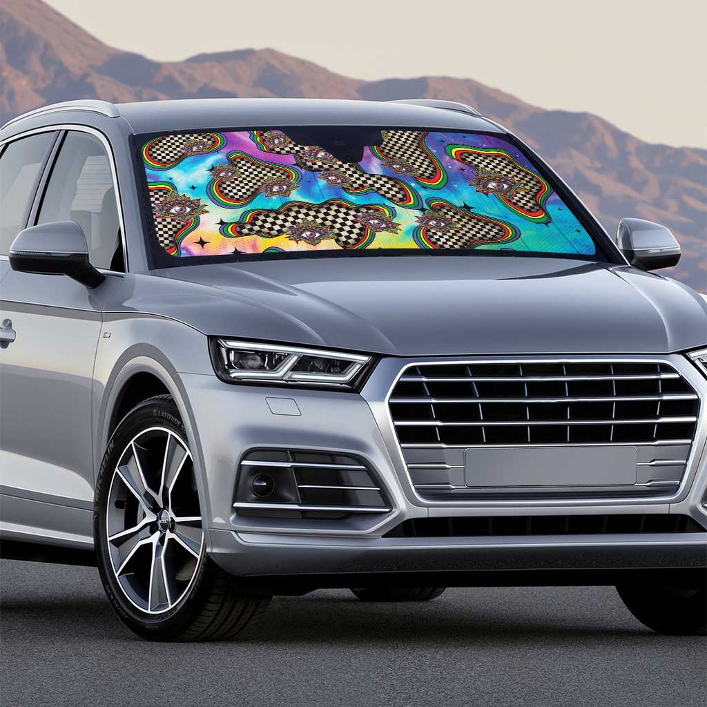 Hippie Auto Sun Shade Psychedelic Third Eye Art - Wonder Print Shop