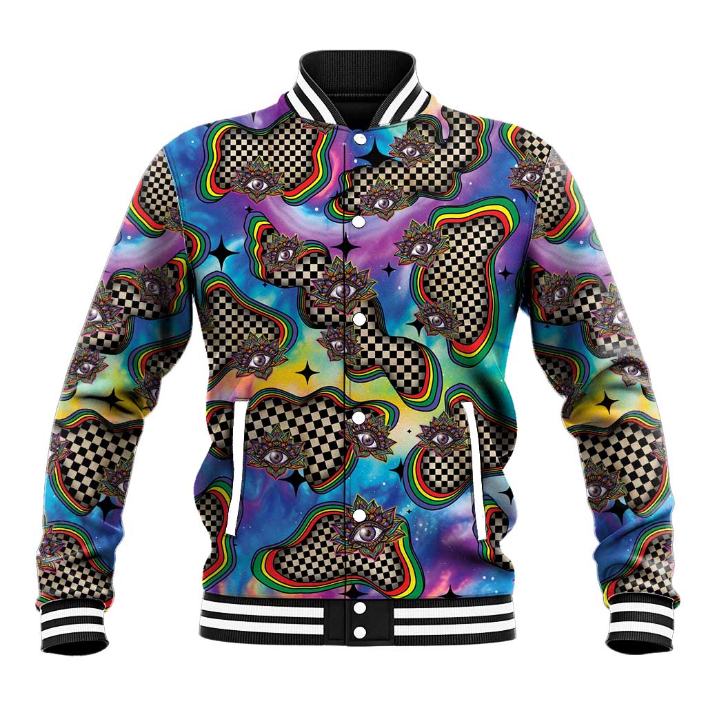 Hippie Baseball Jacket Psychedelic Third Eye Art - Wonder Print Shop