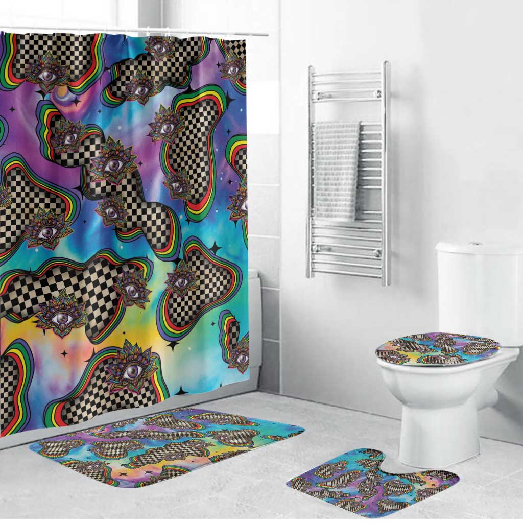 Hippie Bathroom Set Psychedelic Third Eye Art - Wonder Print Shop