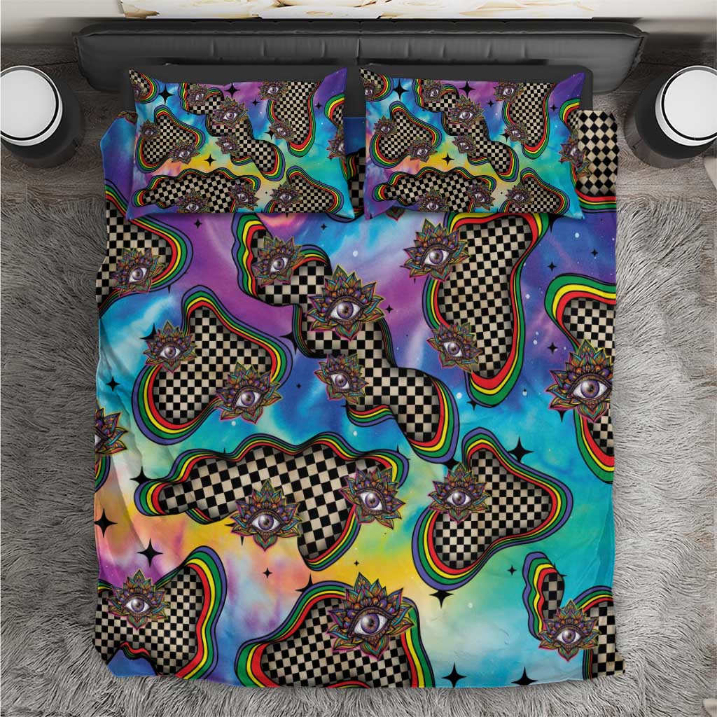 Hippie Bedding Set Psychedelic Third Eye Art - Wonder Print Shop