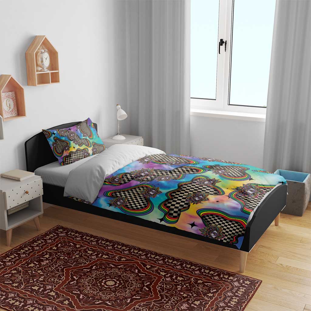 Hippie Bedding Set Psychedelic Third Eye Art - Wonder Print Shop
