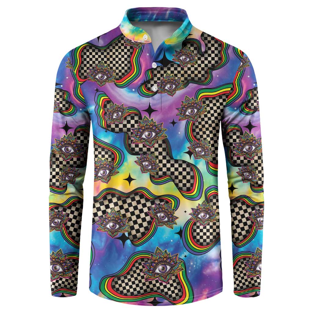 Hippie Button Sweatshirt Psychedelic Third Eye Art - Wonder Print Shop