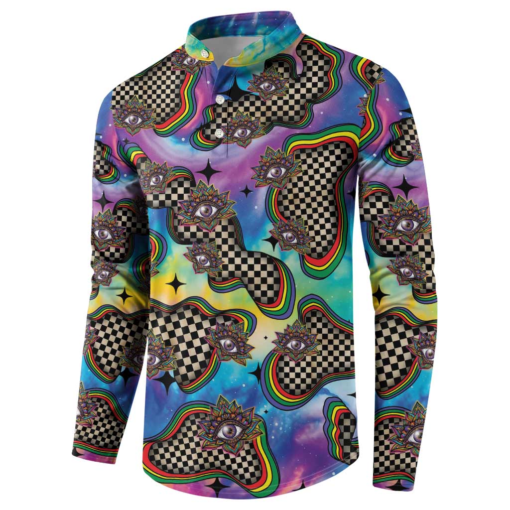 Hippie Button Sweatshirt Psychedelic Third Eye Art - Wonder Print Shop