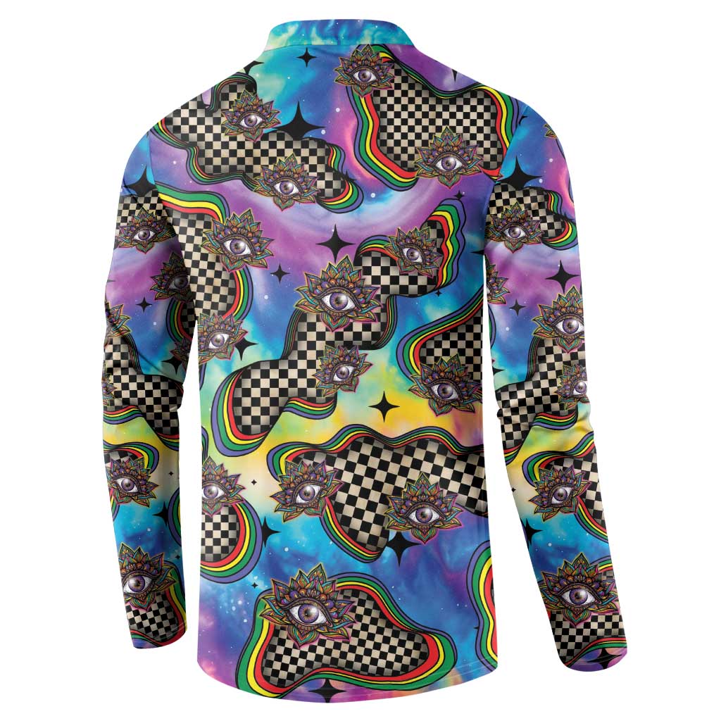 Hippie Button Sweatshirt Psychedelic Third Eye Art - Wonder Print Shop