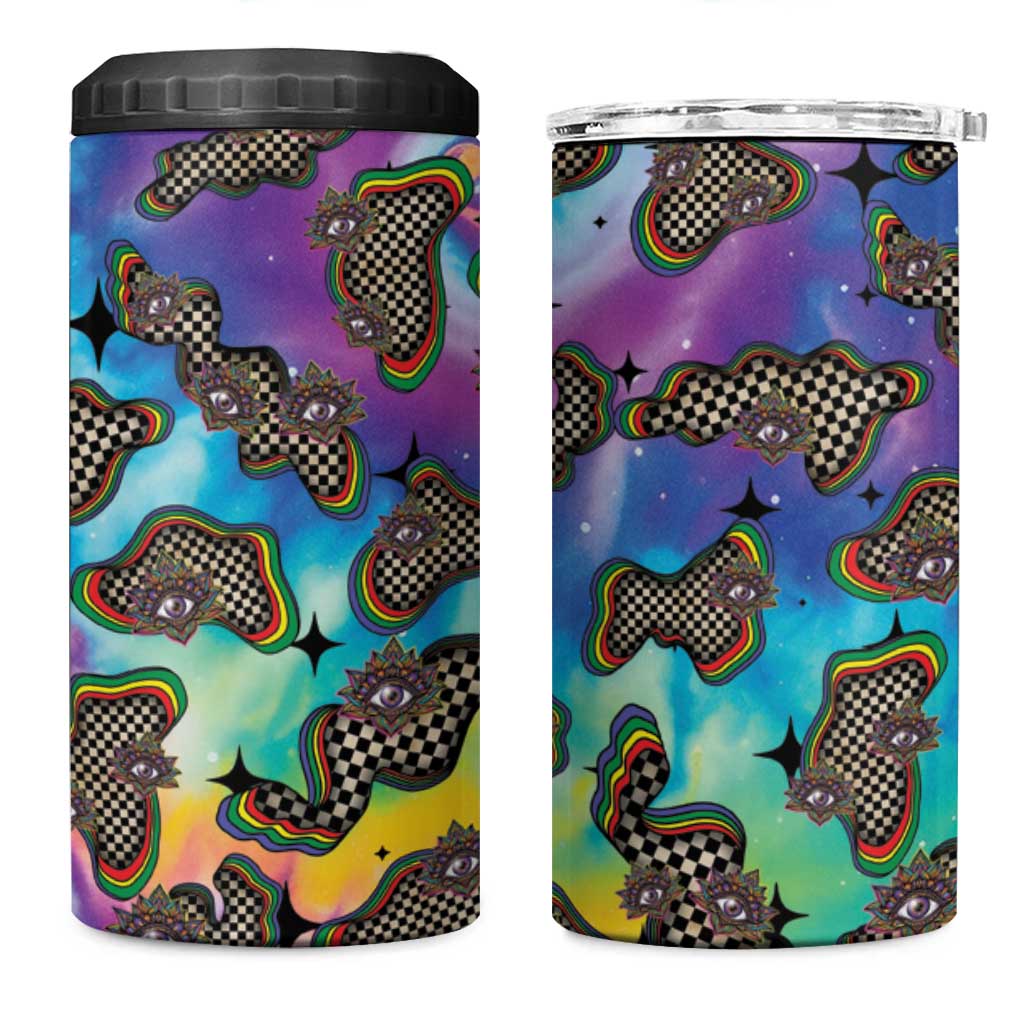 Hippie 4 in 1 Can Cooler Tumbler Psychedelic Third Eye Art - Wonder Print Shop