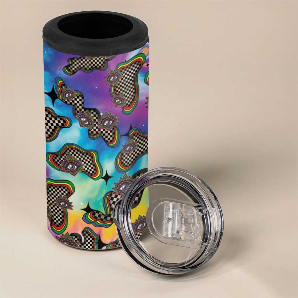 Hippie 4 in 1 Can Cooler Tumbler Psychedelic Third Eye Art - Wonder Print Shop