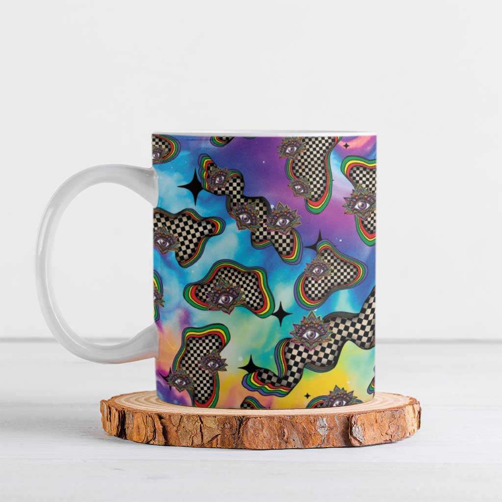 Hippie Ceramic Mug Psychedelic Third Eye Art - Wonder Print Shop