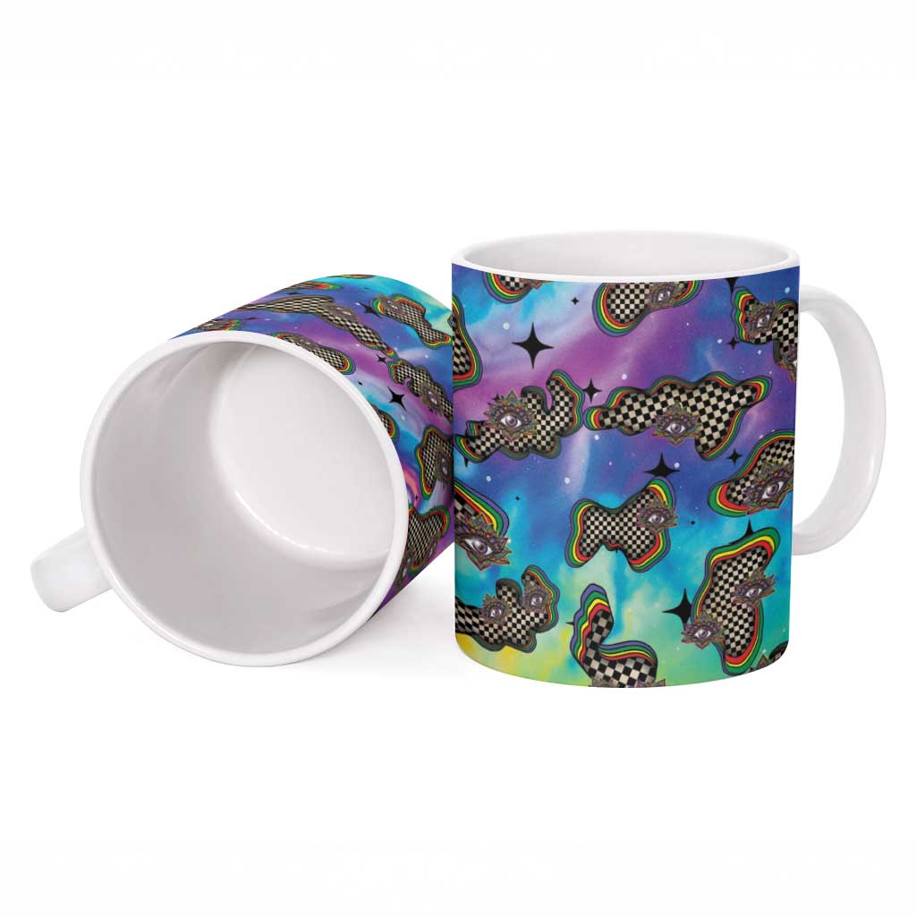 Hippie Ceramic Mug Psychedelic Third Eye Art - Wonder Print Shop