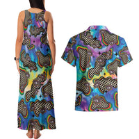 Hippie Couples Matching Tank Maxi Dress and Hawaiian Shirt Psychedelic Third Eye Art - Wonder Print Shop