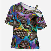 Hippie Cross Shoulder Shirt Psychedelic Third Eye Art - Wonder Print Shop