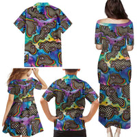 Hippie Family Matching Puletasi and Hawaiian Shirt Psychedelic Third Eye Art - Wonder Print Shop