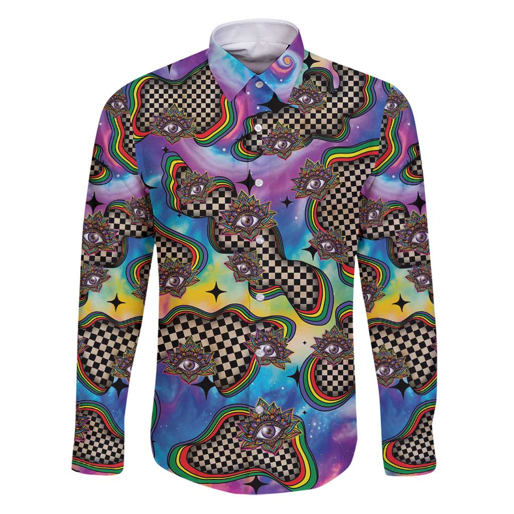 Hippie Family Matching Puletasi and Hawaiian Shirt Psychedelic Third Eye Art - Wonder Print Shop