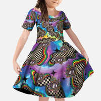 Hippie Family Matching Summer Maxi Dress and Hawaiian Shirt Psychedelic Third Eye Art - Wonder Print Shop