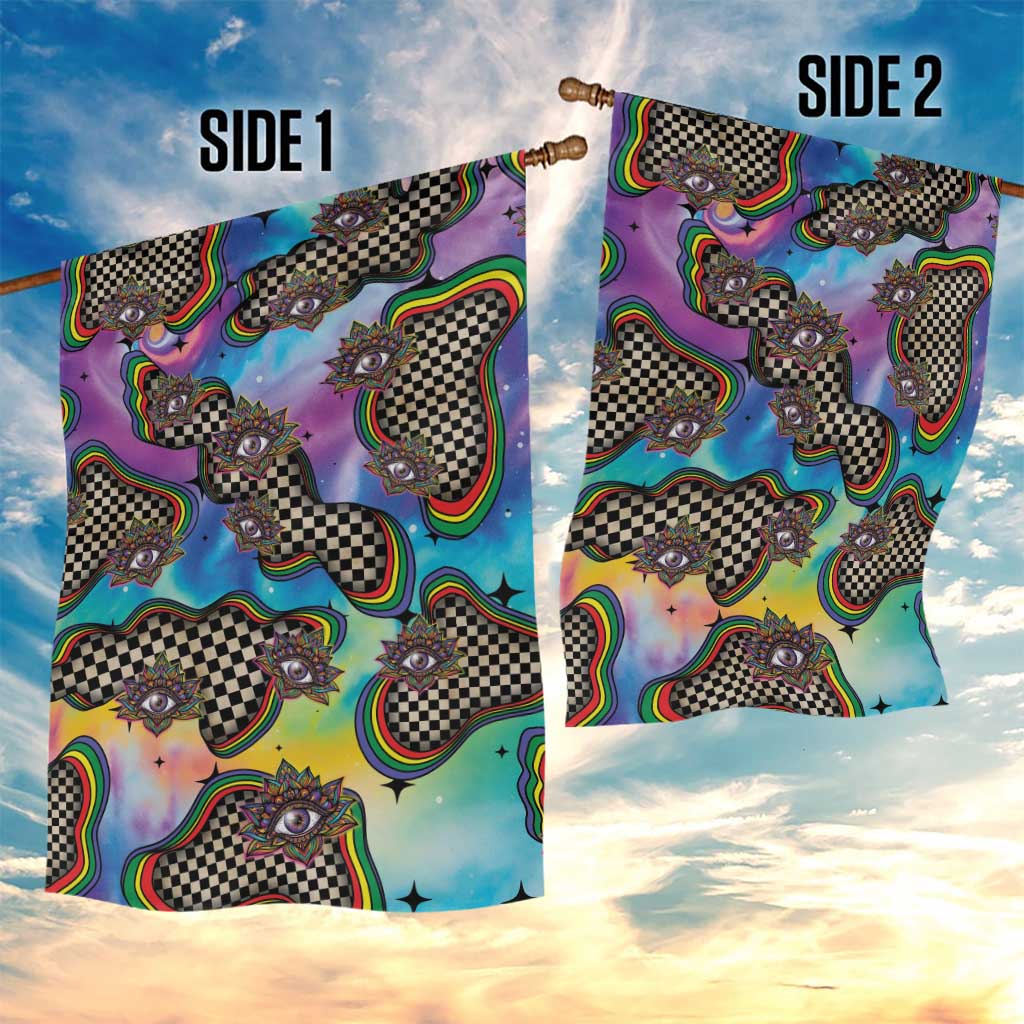 Hippie Garden Flag Psychedelic Third Eye Art - Wonder Print Shop
