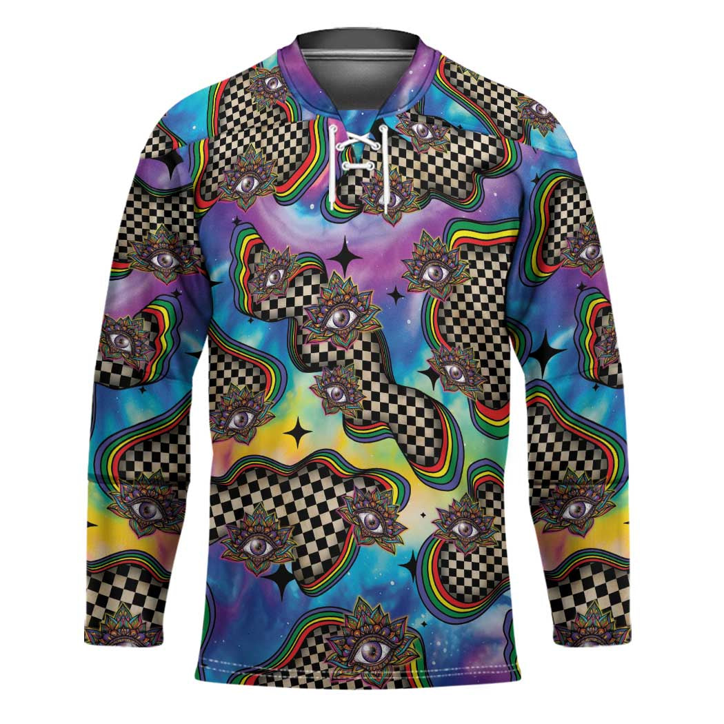 Hippie Hockey Jersey Psychedelic Third Eye Art - Wonder Print Shop