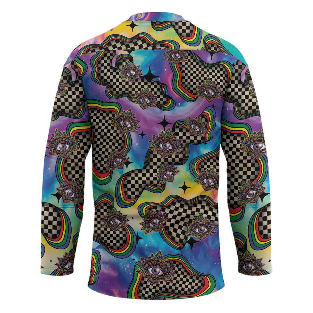 Hippie Hockey Jersey Psychedelic Third Eye Art - Wonder Print Shop