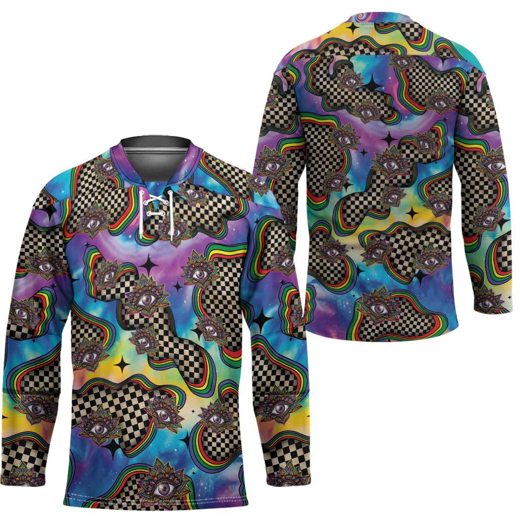 Hippie Hockey Jersey Psychedelic Third Eye Art - Wonder Print Shop