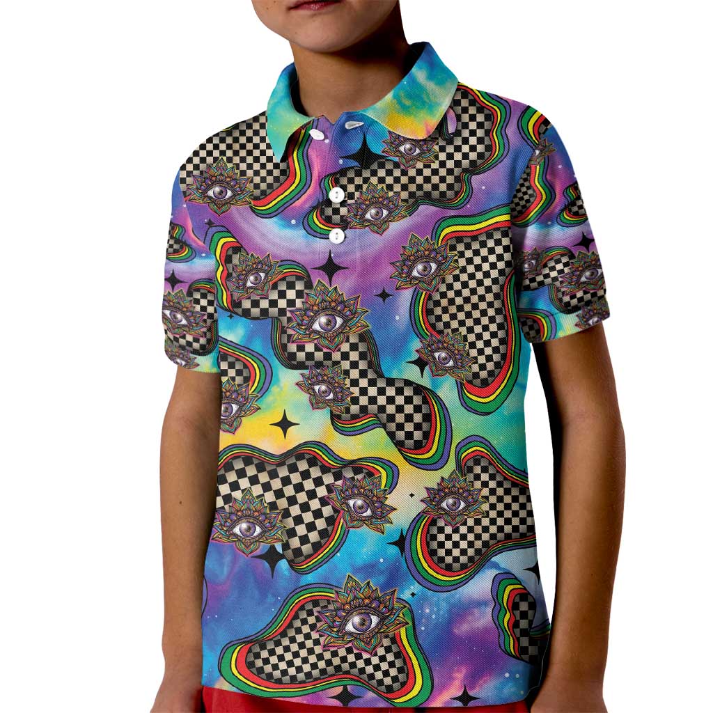 Hippie Kid Polo Shirt Psychedelic Third Eye Art - Wonder Print Shop