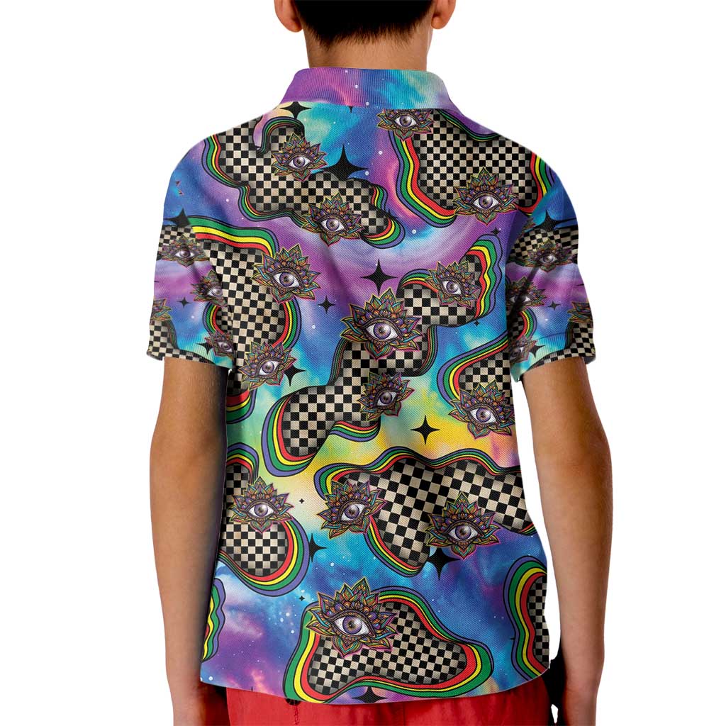 Hippie Kid Polo Shirt Psychedelic Third Eye Art - Wonder Print Shop