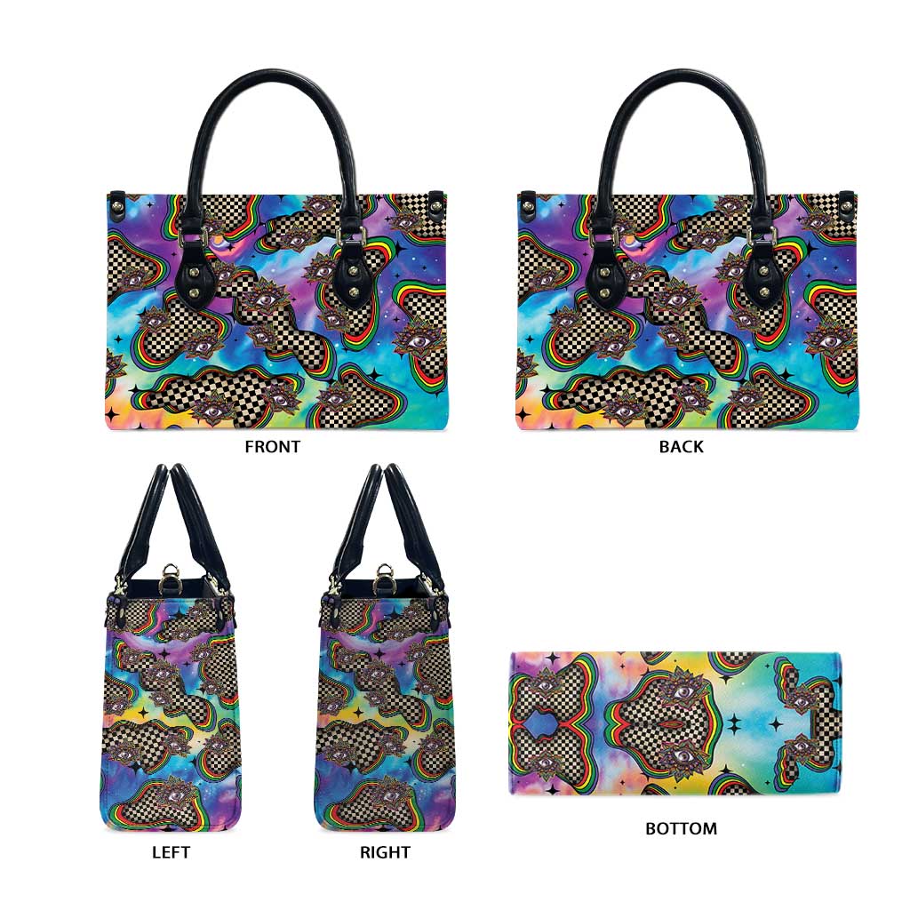 Hippie Leather Bag Psychedelic Third Eye Art - Wonder Print Shop