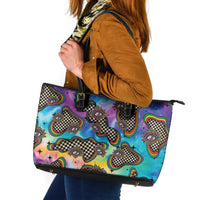 Hippie Leather Tote Bag Psychedelic Third Eye Art - Wonder Print Shop