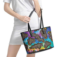 Hippie Leather Tote Bag Psychedelic Third Eye Art - Wonder Print Shop