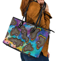 Hippie Leather Tote Bag Psychedelic Third Eye Art - Wonder Print Shop
