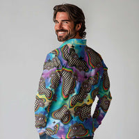 Hippie Long Sleeve Polo Shirt Psychedelic Third Eye Art - Wonder Print Shop